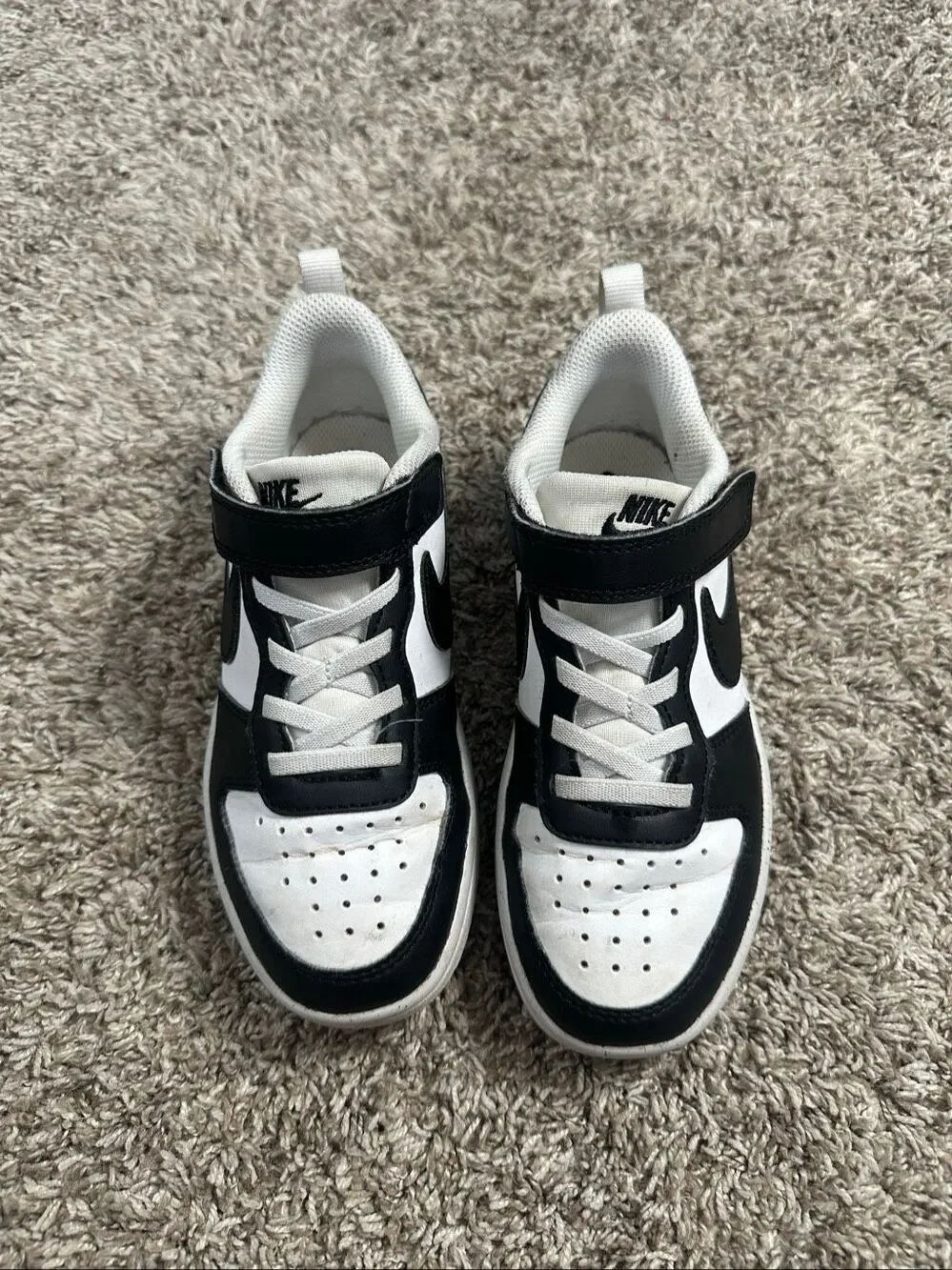 Nike Court Borough Low Recraft Little Kids' Shoes Size 13c Black/White Slip on